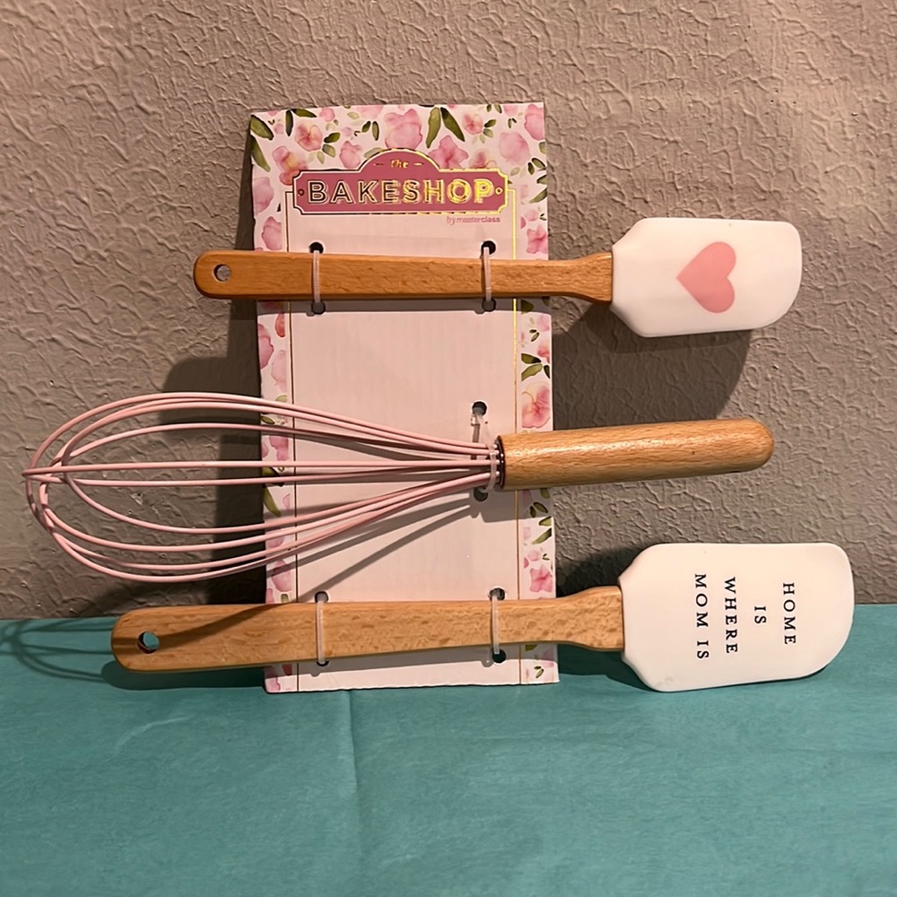 Bakeshop spatulas and whisk